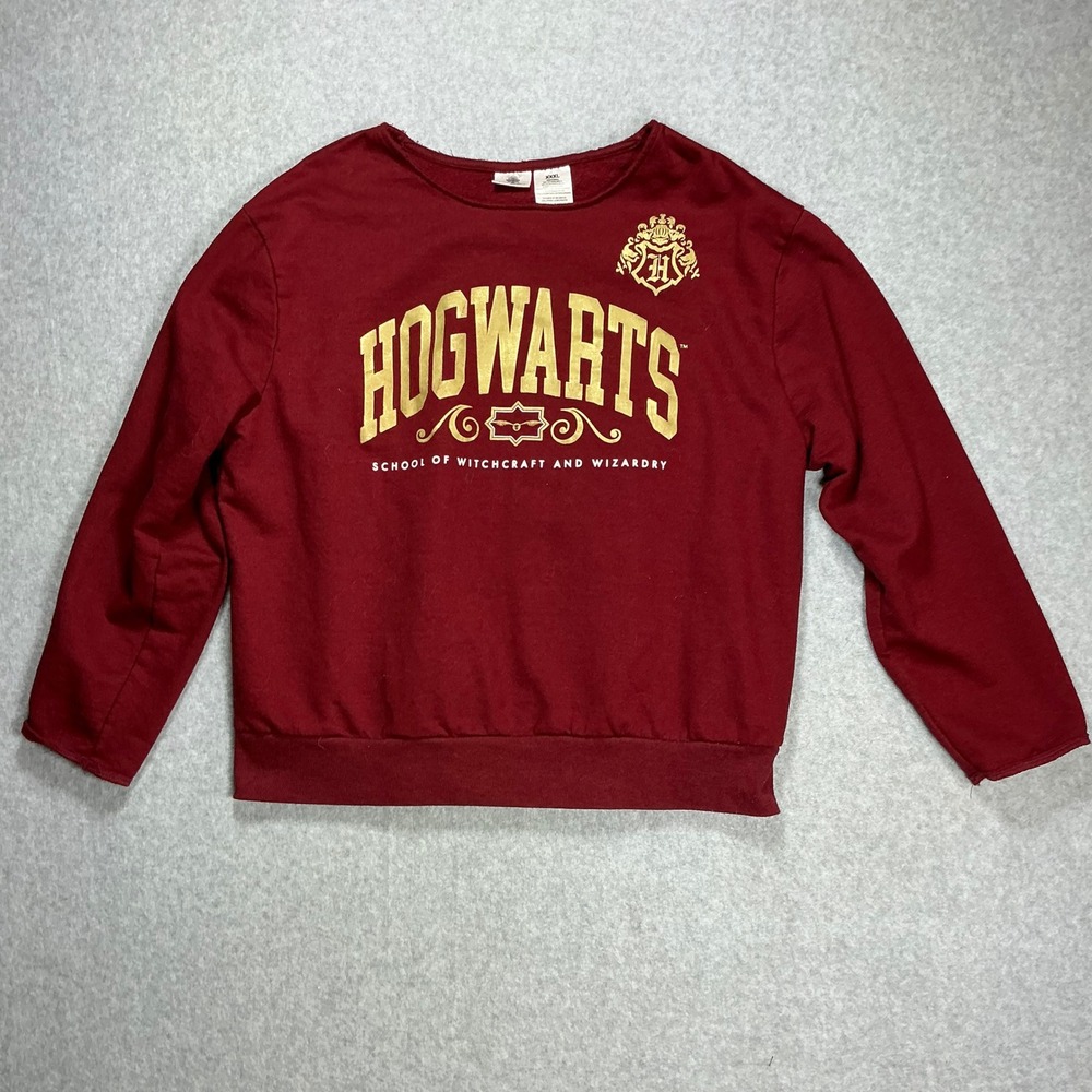 Harry Potter Hogwarts Sweatshirt Maroon Gold Graphic Pullover XXXL